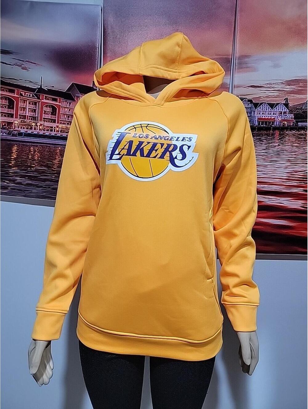 NBA Los Angeles Lakers Youth Sizes L/ 14-16 Yellow Hoodie With Logo NEW #W8